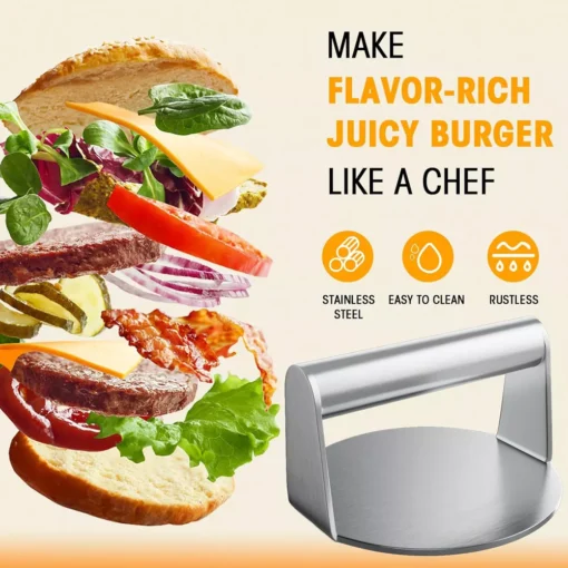 Stainless Steel Hamburger Meat Press - Image 2