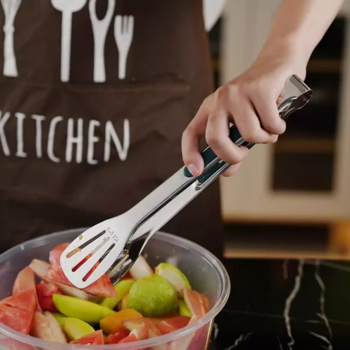 Non-Slip Stainless Steel Food Tongs for Cooking and Serving - Image 2