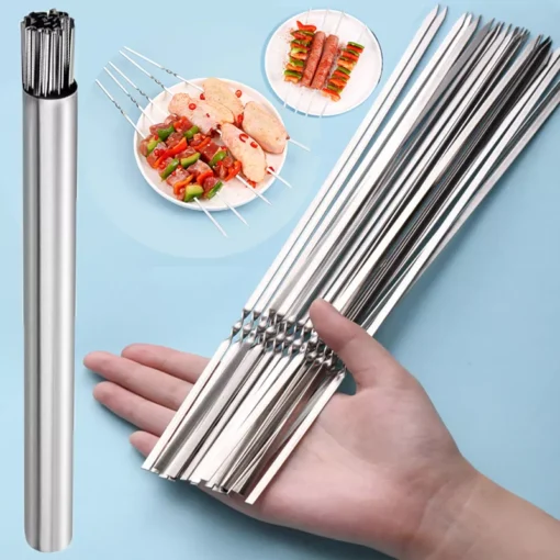 Stainless Steel BBQ Skewers Set - Image 2
