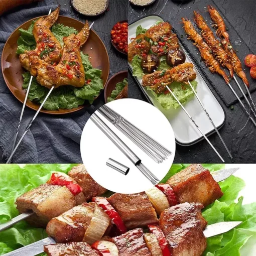 Stainless Steel BBQ Skewers Set - Image 5