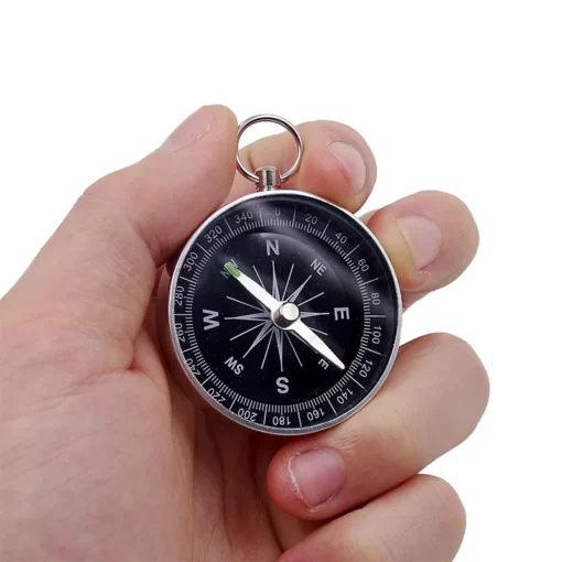 Lightweight Mini Aluminum Compass Keychain for Outdoor Survival - Image 4