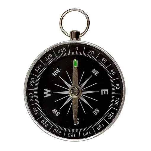 Lightweight Mini Aluminum Compass Keychain for Outdoor Survival - Image 7