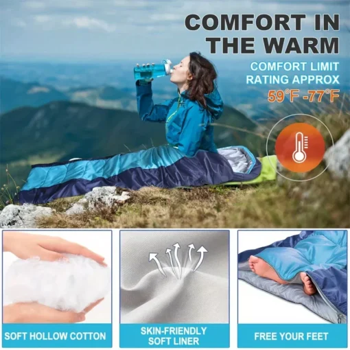 Lightweight Waterproof Envelope Sleeping Bag - Image 3