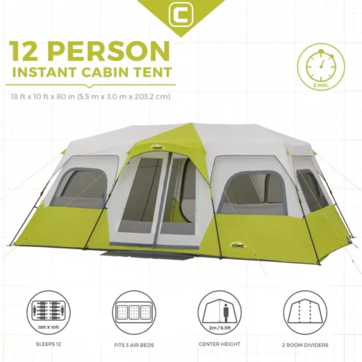 12 Person Instant Cabin Tent - Image 3