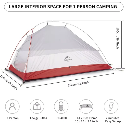 Ultralight Portable 1-Person Camping Tent - Image 6