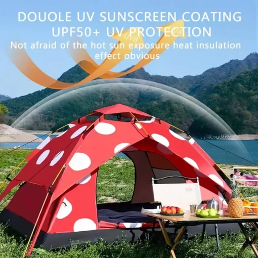 Polka Dot Mushroom Camping Tent - Image 2