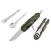 Army Green Folding Portable Camping Cutlery Kit