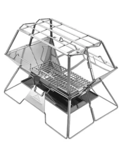 Portable Collapsible Stainless Steel BBQ Grill Set