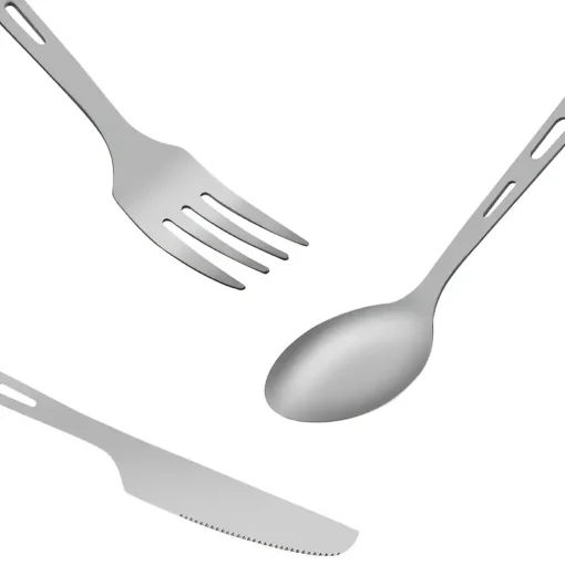 3pcs Titanium Spoon Fork Knife Set - Image 5
