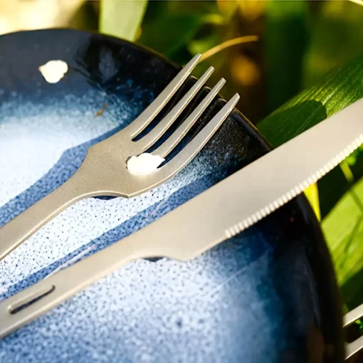 3pcs Titanium Spoon Fork Knife Set - Image 4