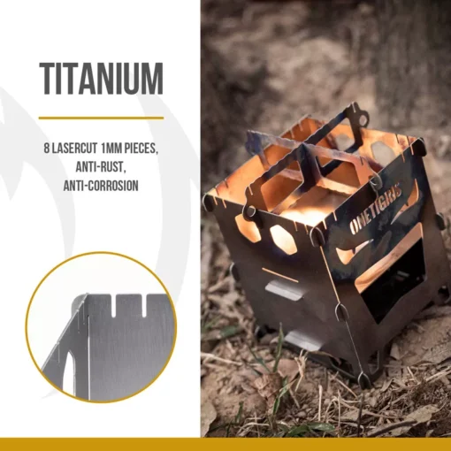 Portable Titanium Splicing Wood Stove for Outdoor Cooking and Camping - Image 5