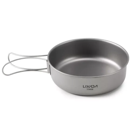 Ultralight Portable Titanium Dinner Bowl with Foldable Handles for Camping & Hiking - Image 6