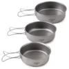 Ultralight Portable Titanium Dinner Bowl with Foldable Handles for Camping & Hiking