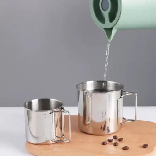 Stainless Steel Camping Mug with Carabiner and Foldable Handle - Image 2