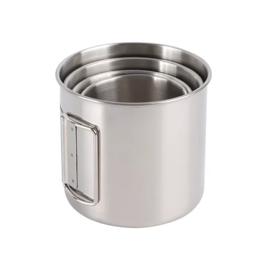Stainless Steel Camping Mug with Carabiner and Foldable Handle - Image 6