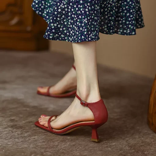 Women’s Sexy Square Toe High Heel Sandals - Image 5