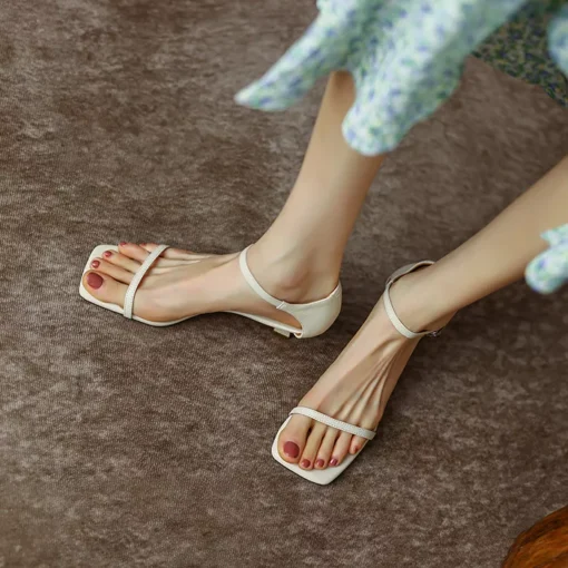 Women’s Sexy Square Toe High Heel Sandals - Image 9