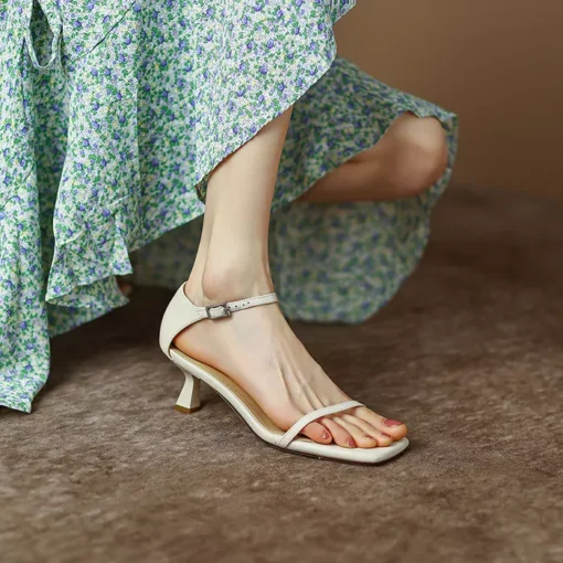 Women’s Sexy Square Toe High Heel Sandals - Image 7