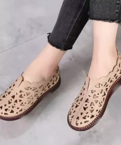 Summer Floral Women’s Sandals – Comfortable Slip-On Flats