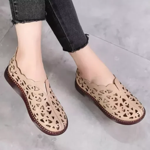 Summer Floral Women’s Sandals – Comfortable Slip-On Flats - Image 2