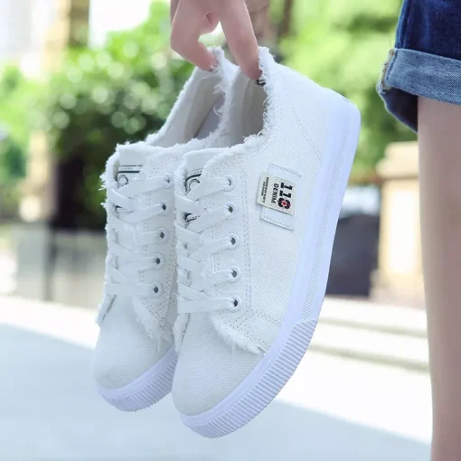 Summer Canvas Flat Sneakers for Women - Image 4