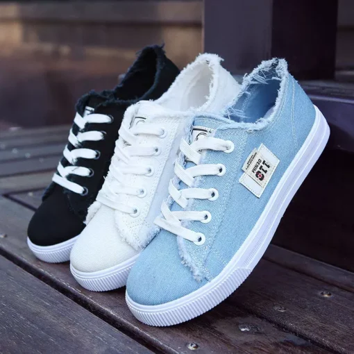 Summer Canvas Flat Sneakers for Women - Image 3