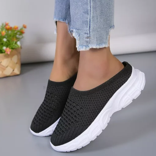 Women’s Slip-On Mesh Platform Slippers - Image 7