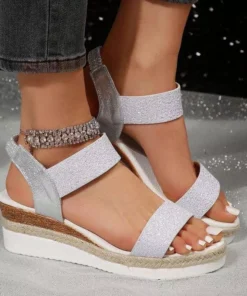 Glitter Wedge Sandals