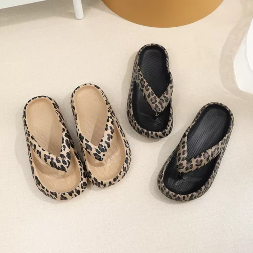 Summer Women Comfort Leopard Print Flip-Flop Sandals - Image 3
