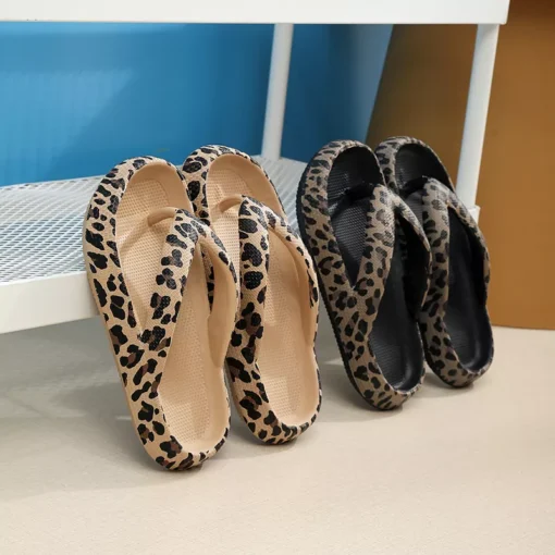 Summer Women Comfort Leopard Print Flip-Flop Sandals - Image 6