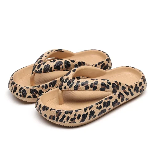 Summer Women Comfort Leopard Print Flip-Flop Sandals - Image 7