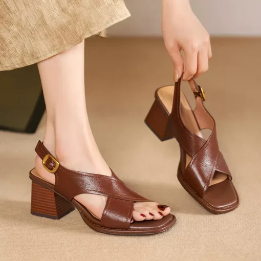 New Summer Genuine Leather Sandals - Image 4
