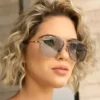 Classic Vintage Square Sunglasses – Luxury UV400 Metal Frame Shades for Men and Women
