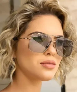 Classic Vintage Square Sunglasses – Luxury UV400 Metal Frame Shades for Men and Women
