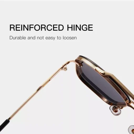 Classic Vintage Square Sunglasses – Luxury UV400 Metal Frame Shades for Men and Women - Image 3