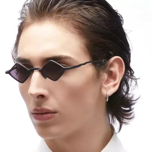 Alloy Rhombus Sunglasses UV400 Protection – Vintage Fashion Eyewear - Image 3