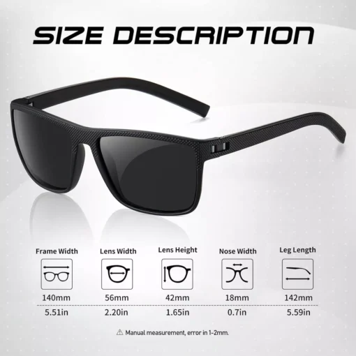 3PCS Square Polarized Sunglasses - Image 6