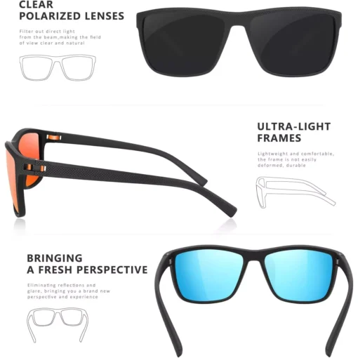 3PCS Square Polarized Sunglasses - Image 2