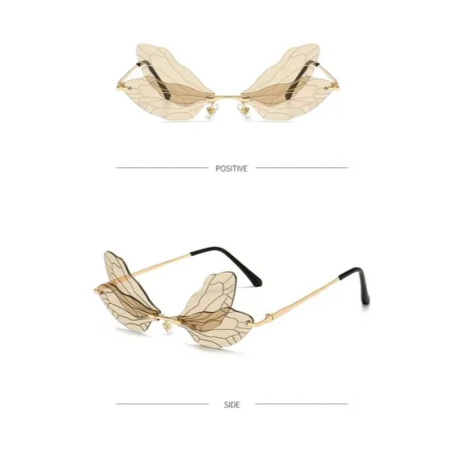 Rimless Dragonfly Wing Sunglasses with UV400 Protection - Image 4