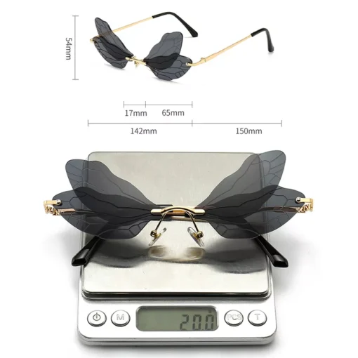 Rimless Dragonfly Wing Sunglasses with UV400 Protection - Image 7