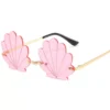 Unique Flower Rimless Retro Women’s Sunglasses with UV Protection