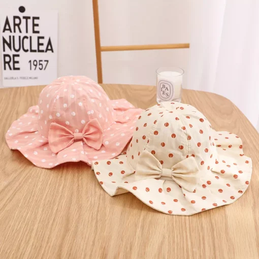 Summer Baby Girl Floral Bucket Hat with Bowknot - Image 3