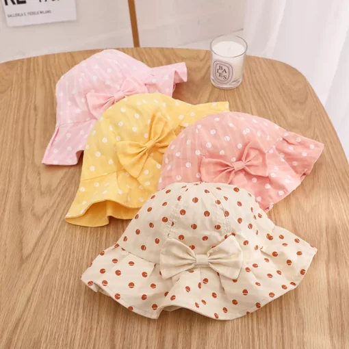 Summer Baby Girl Floral Bucket Hat with Bowknot - Image 2