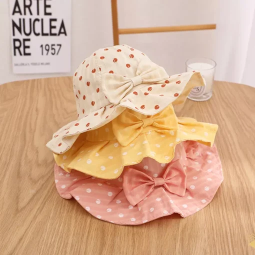 Summer Baby Girl Floral Bucket Hat with Bowknot - Image 4