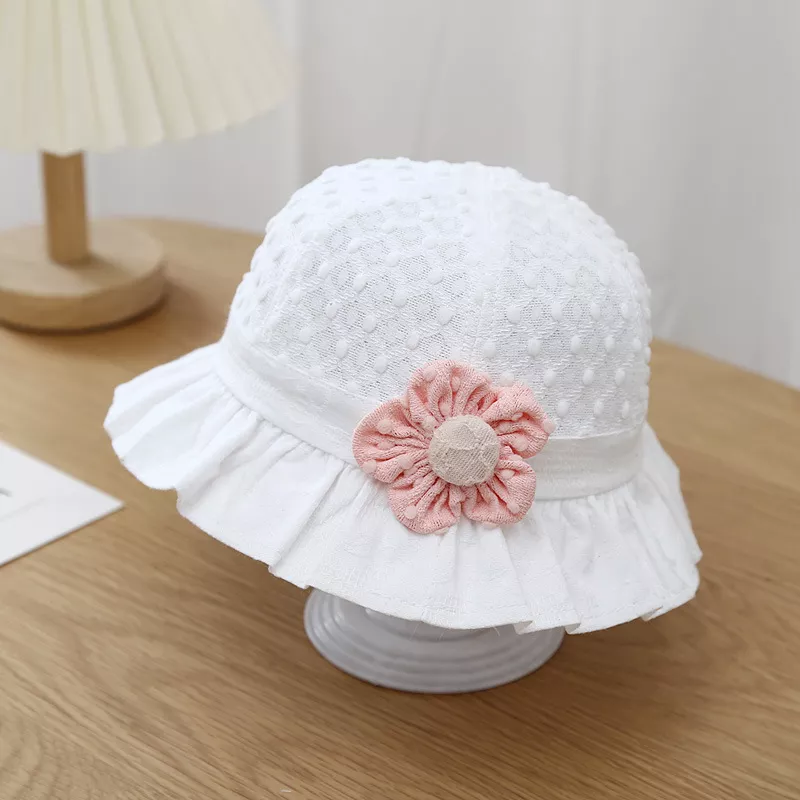White with Beige Flower