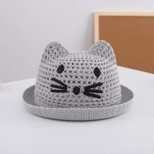 Summer Baby Straw Hat with Cute Cat Ears - Image 5