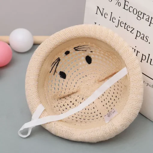 Summer Baby Straw Hat with Cute Cat Ears - Image 6