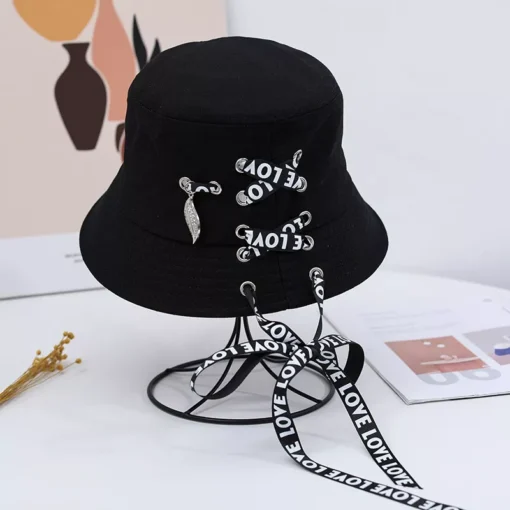 Reversible Black Bucket Hat – Unisex Summer Sun Hat for Outdoor Adventures - Image 8