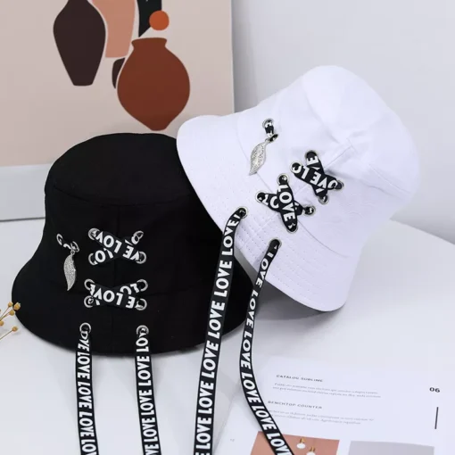 Reversible Black Bucket Hat – Unisex Summer Sun Hat for Outdoor Adventures - Image 3