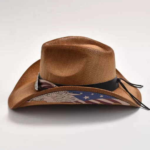 Stylish Straw Western Cowboy Hat for Men & Women - Image 9